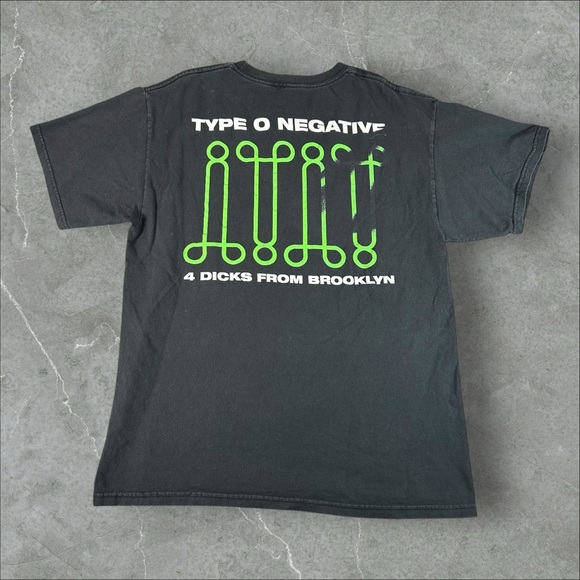 Vintage Type O Negative Shirt Mens Medium Black Green Silence = Deaf Gothic Band - Picture 10 of 10